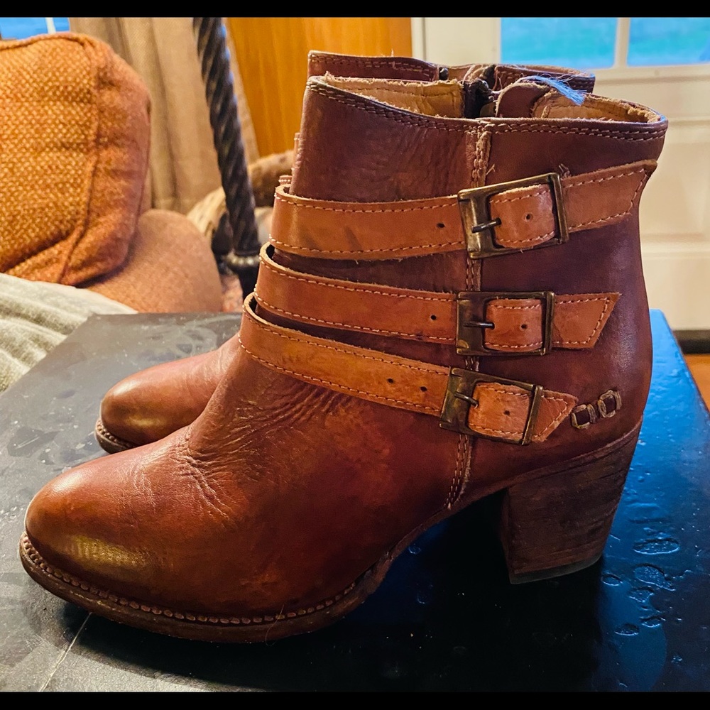 Bed Stu Women's Begin Tan Teak Driftwood Ankle-High Leather Boot
